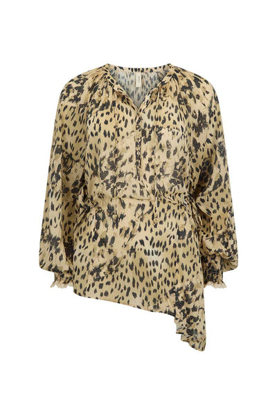 SNOW LEOPARD ASYMMETRICAL BLOUSE