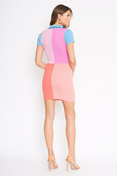 COLOUR BLOCK POLO DRESS *LAST ONE - SZ M*