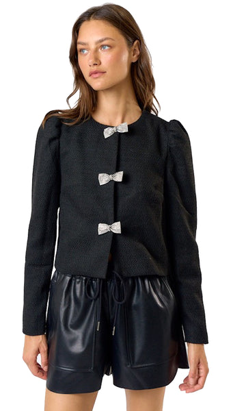 Rhinestone bow jacket *LAST ONE - Sz L*