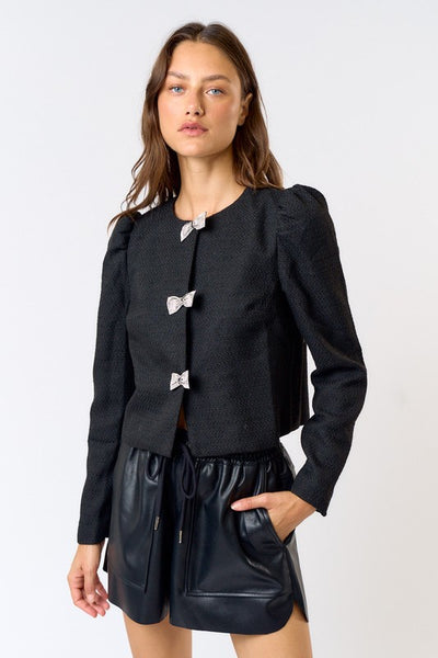 Rhinestone bow jacket *LAST ONE - Sz L*