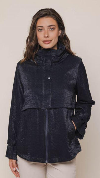 HATTY NAVY SHIMMER SHORT COAT *Last one -XS*