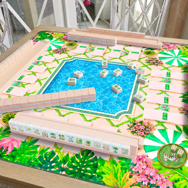 Mahjong Mat in Palm Beach Pool Print