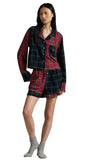 Plaid Flannel Crop Top & Boxer PJ Set
