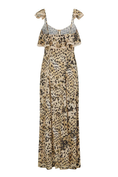 SNOW LEOPARD STRAPY GOWN