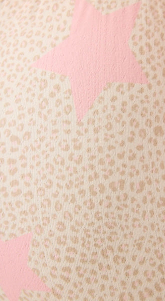 Stay Wild Leopard & Star Print Pointelle Cami & Banded Pants