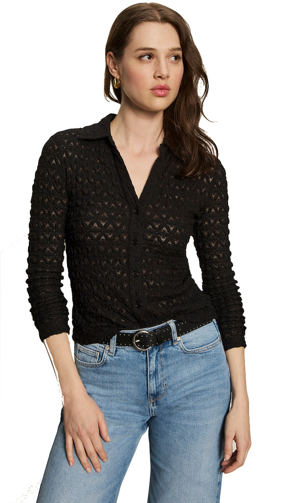 DREAMGIRL LACE BUTTON UP *LAST ONE - Sz XS*