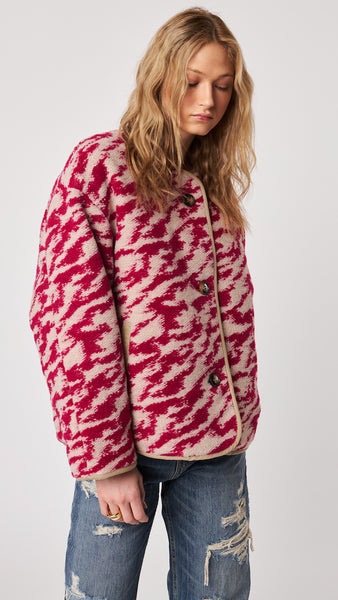 QUINCY RASPBERRY SWIRL REVERSIBLE JACKET