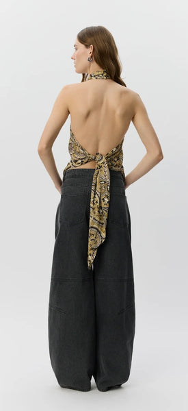 RAESW PAISLEY PRINTED HALTERNECK TOP & SHORT SET