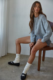 Knit Sweater Round Neck Long Sleeve Cardigan Top