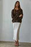 Knit Sweater Round Neck Long Sleeve Cardigan Top
