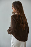 Knit Sweater Round Neck Long Sleeve Cardigan Top