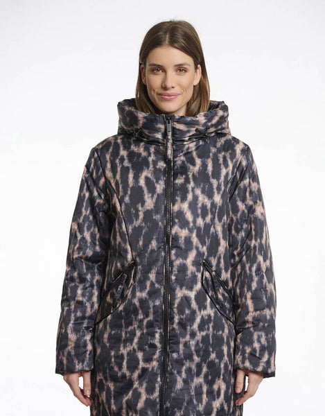 LUNE PADDED JACKET W/ HOOD - LEOPARD