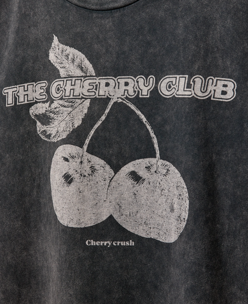 ZENASW CHERRY T-SHIRT - WASHED BLACK *LAST ONE - SZ XS*