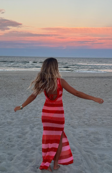 Holly Rose Dress - Ruby Stripe