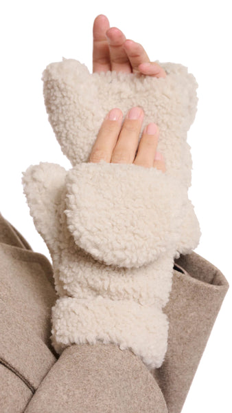 ALEIDA TEDDY GLOVES - BIRCH