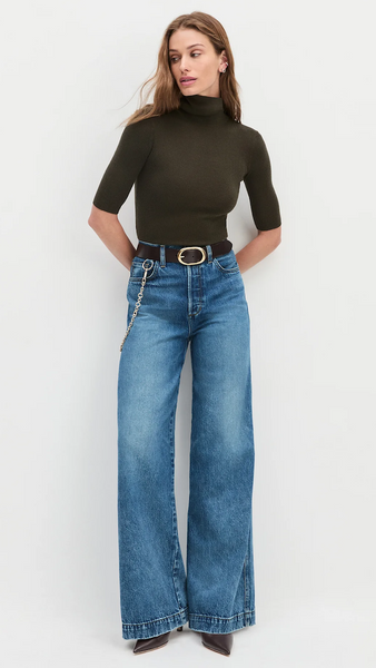 MASHA SUPER HIGH RISE WIDE LEG W. REMOVABLE CHAIN