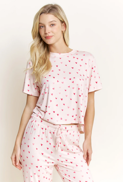 Tee Pant Set in Marzipan Hearts