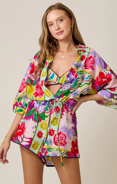 Floral Set with Pom-Pom Trim Detail *LAST ONE - Sz L*