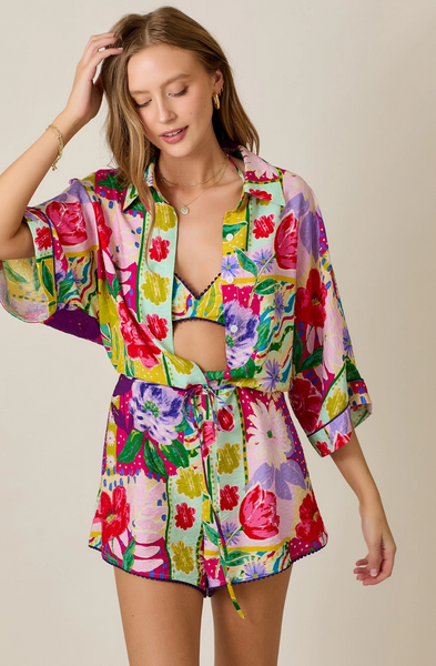 Floral Set with Pom-Pom Trim Detail *LAST ONE - Sz L*