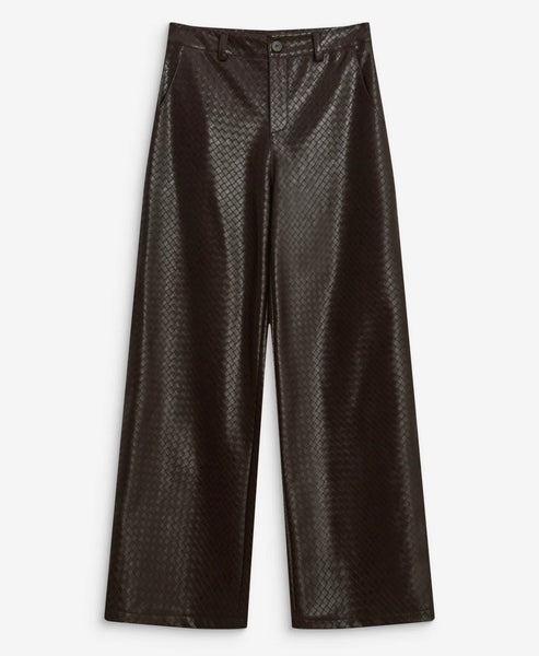 ARTIUS TEXTURED FAUX-LEATHER BARREL PANTS