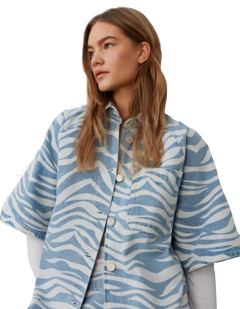 ZEBRA DENIM SHIRT JACKET