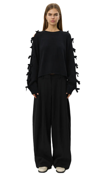 PERMELISW BOW KNIT SWEATER