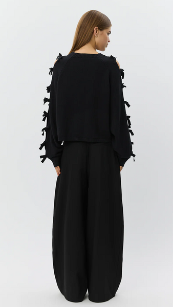 PERMELISW BOW KNIT SWEATER