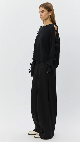 PERMELISW BOW KNIT SWEATER