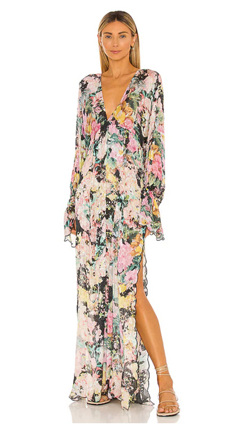 HEMANT AND NANDITA - TEIEN BLACK KAFTAN DRESS