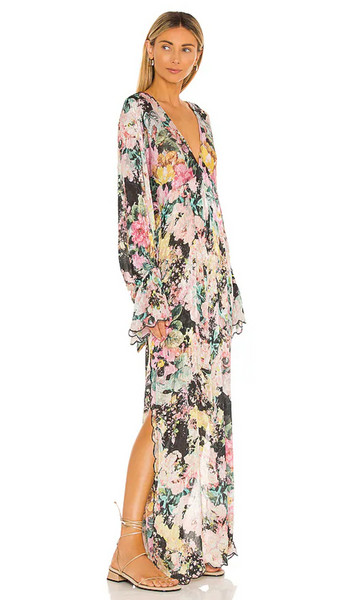 HEMANT AND NANDITA - TEIEN BLACK KAFTAN DRESS