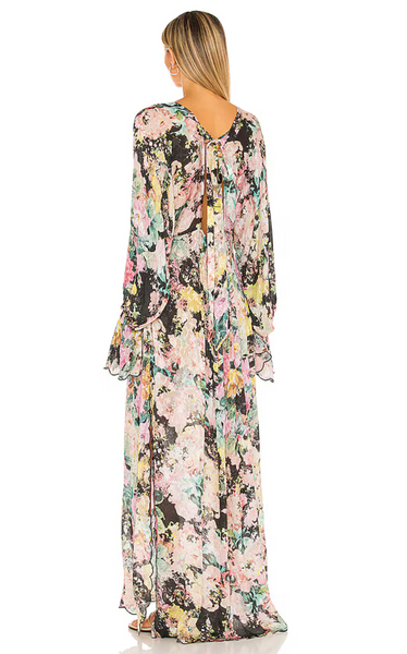 HEMANT AND NANDITA - TEIEN BLACK KAFTAN DRESS