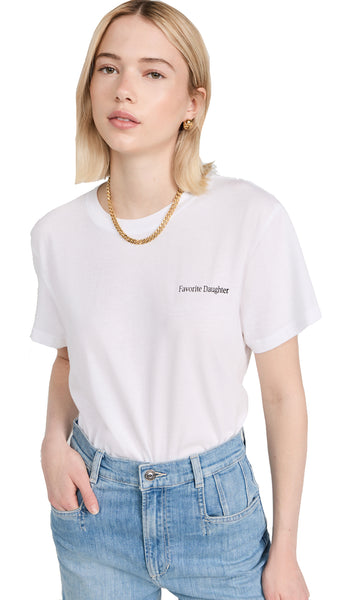 THE FAVORITE DAUGHTER CROPPED LOGO TEE