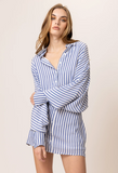 NORA STRIPE SHIRT DRESS
