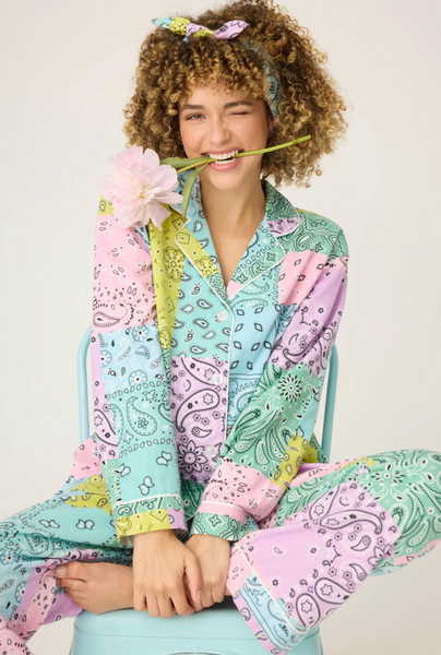 Howdy Honey Paisley Print Flannel PJ Set