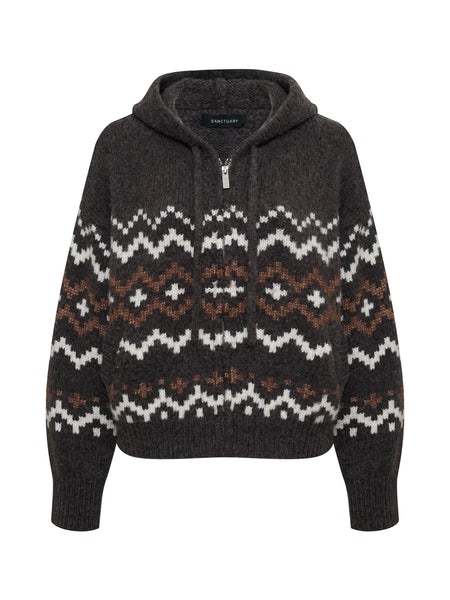ZIP-UP FAIRISLE HOODIE