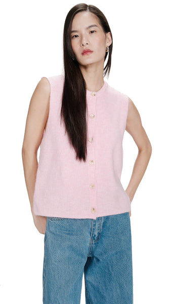 VOLLANDO SLEVELESS CARDIGAN - ROSE