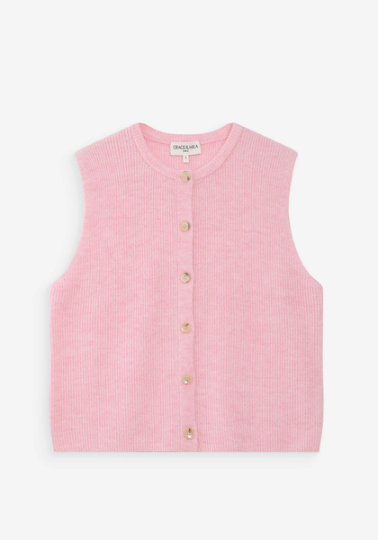 VOLLANDO SLEVELESS CARDIGAN - ROSE