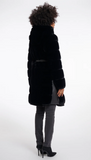 BRIDGET FAUX FUR COAT WITH PU DETAILS
