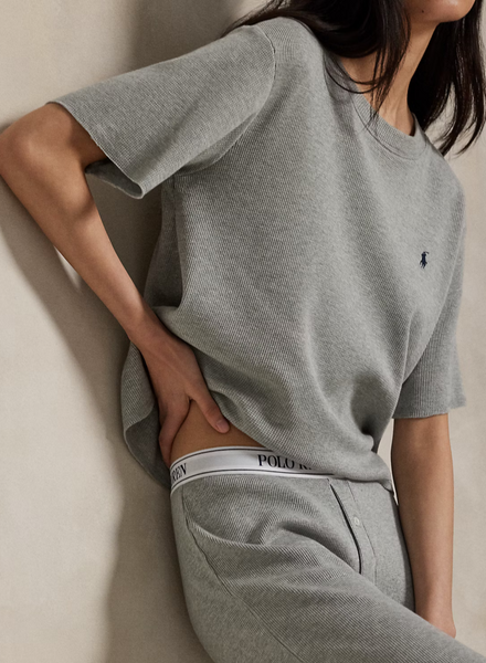 Waffle-Knit Pajama Set Short Sleeve Lounge/PJ Set