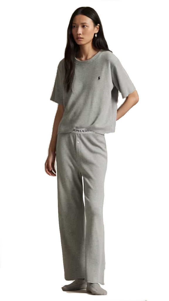 Waffle-Knit Pajama Set Short Sleeve Lounge/PJ Set