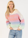 LINDY CREWNECK MULTI STRIPE PULLOVER
