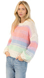 LINDY CREWNECK MULTI STRIPE PULLOVER