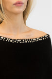 Nobu Boatneck Crystal Sweater