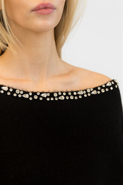 Nobu Boatneck Crystal Sweater