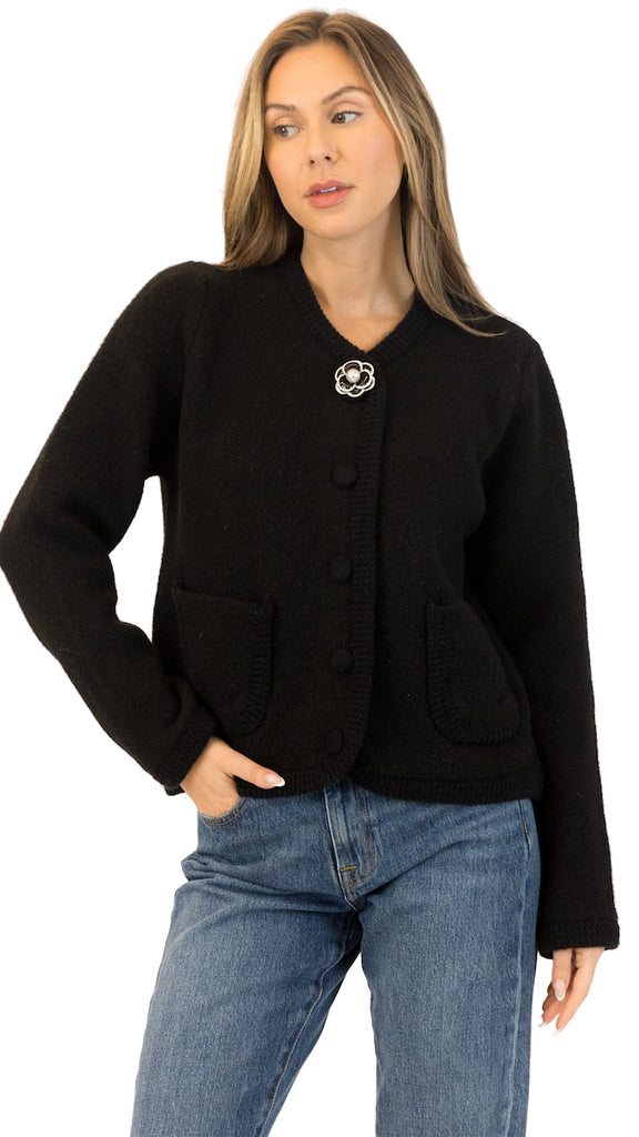 Paula Brooch Eco Cardigan