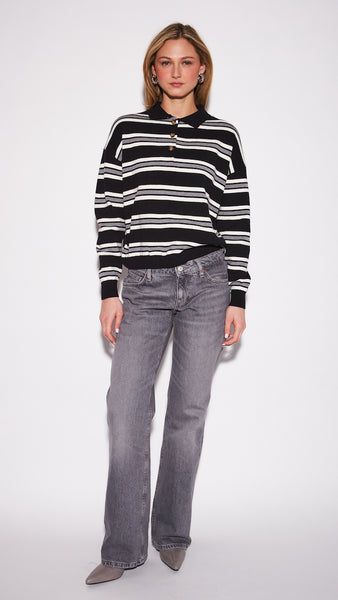 POPPY POLO IN ONYX STRIPE