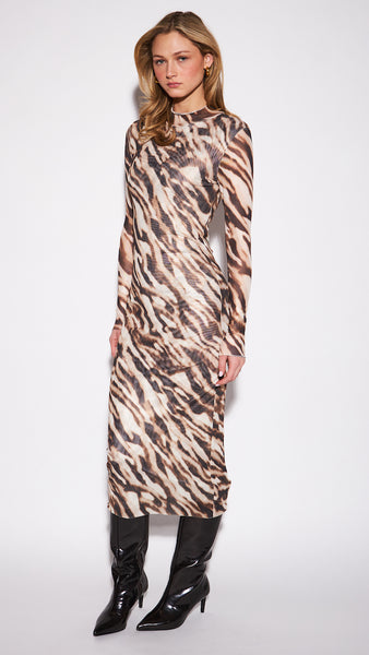 REGINA DRESS IN SHADOW ZEBRA