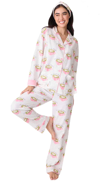 Love U So Matcha Cozy Flannel PJ Set
