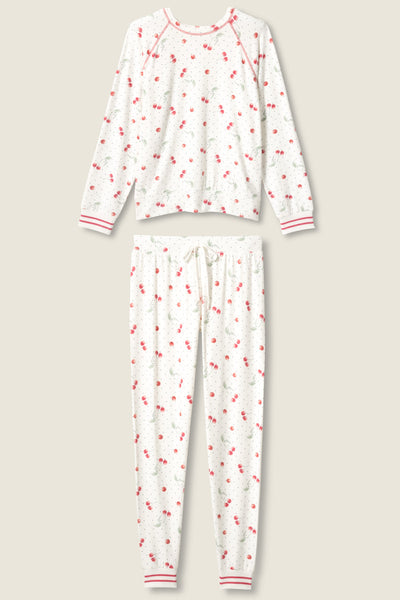CHERRY DOT PEACHY PJ SET