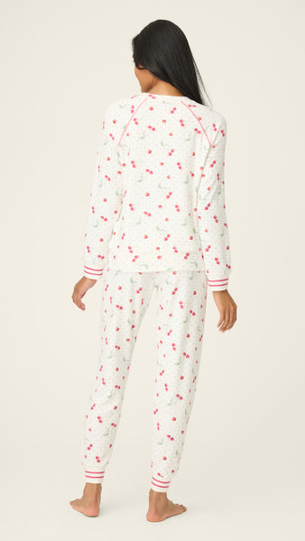 CHERRY DOT PEACHY PJ SET